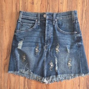 McGuire Denim Distressed Blue Skirt
